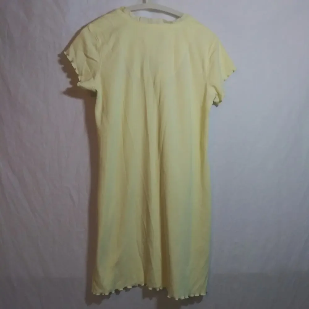 Ashley Taylor Vintage Sleepwear Yellow Floral Embroidered Nightgown Sz M